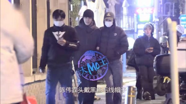 何穗陈伟霆手挽手散步