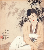 张大千画的美女，半尺小幅，100万落槌，