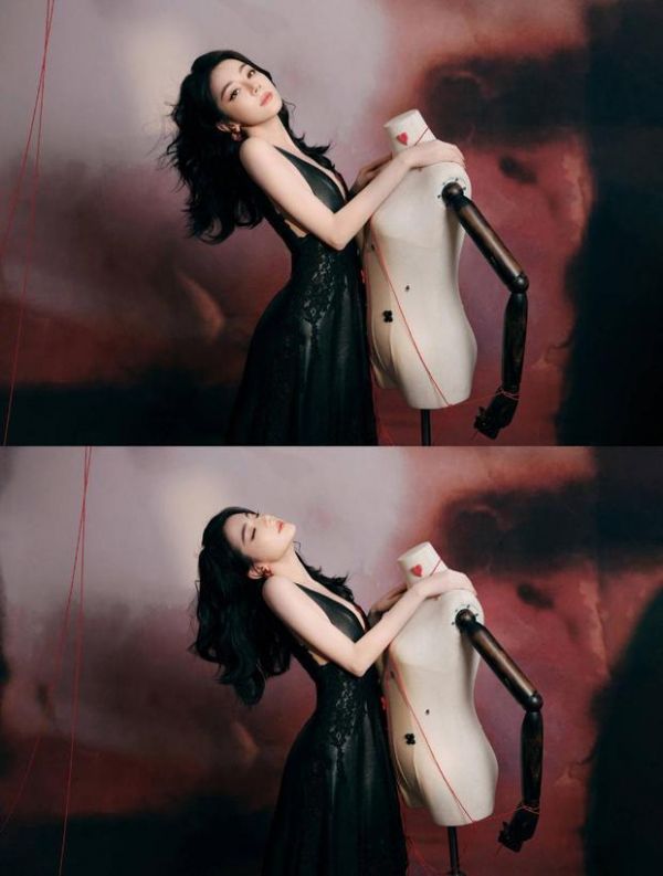 迪丽热巴侧颜好美。