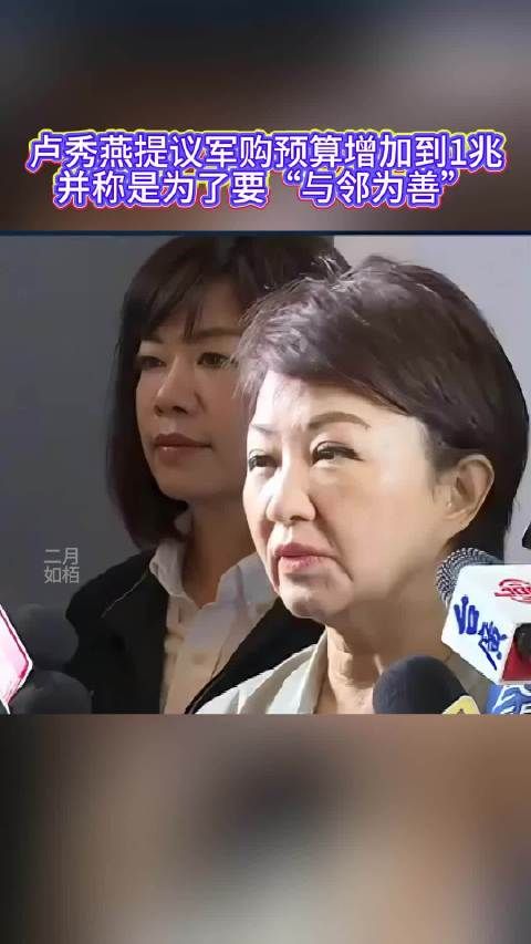 卢秀燕提议军购预算增加到1兆，并称是为了要“与邻为善”