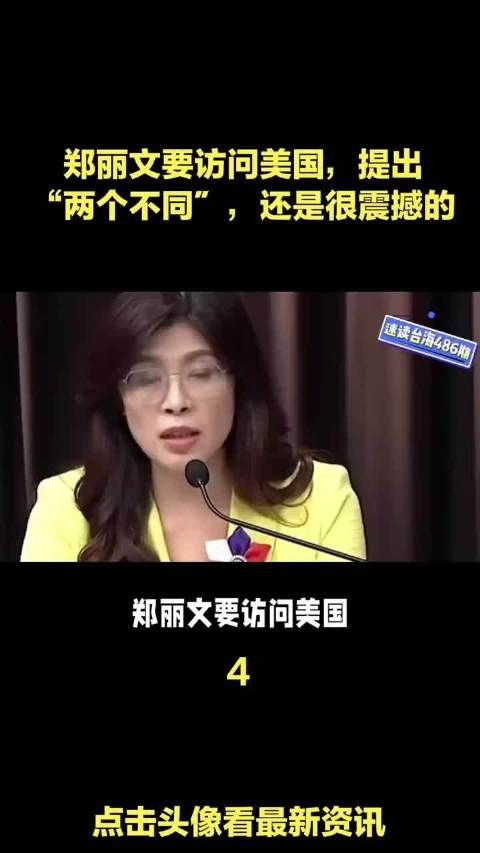 郑丽文要访问美国，提出两个不同，还是很震撼的