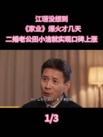 江珊万万没料到，《家业》刚爆火没几天，二婚丈夫田小洁的口碑便悄然攀升