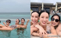 这是57岁？严正化带家人度假身材惹火，被赞母女三人共用一张脸