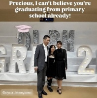 香港知名女星富豪老公罕见露面，13岁女儿复制妈妈美貌