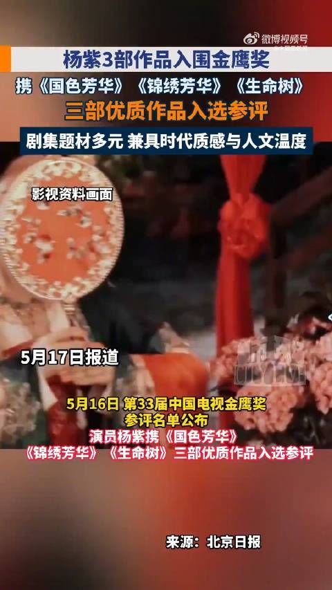 杨紫有3部作品入围金鹰奖