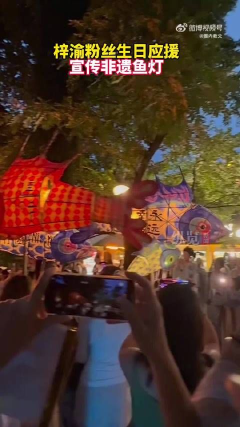 梓渝粉丝生日应援宣传非遗鱼灯