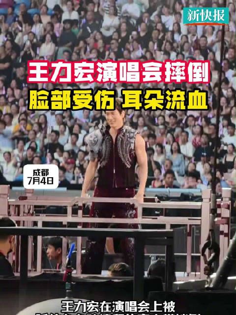 王力宏演唱会摔倒致外耳软骨撞碎，脸上缝12针