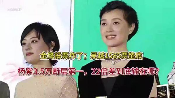 金鹰投票炸了：吴越1585票垫底，杨紫3.5万断层第一，到底输在哪里？