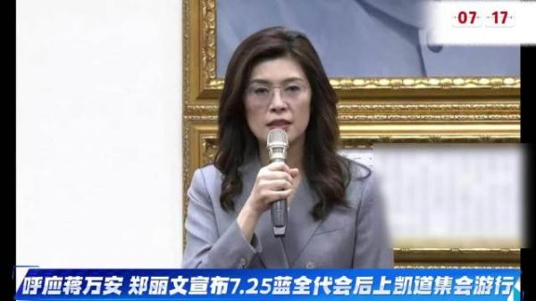 呼应蒋万安 郑丽文宣布7.25蓝全代会后上凯道为食安发声