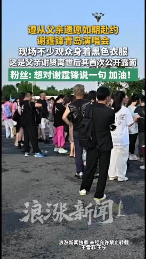 大批歌迷穿黑衣看谢霆锋演唱会