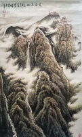陕西省著名国画艺术家李云华《霞染泰山》国画赏析