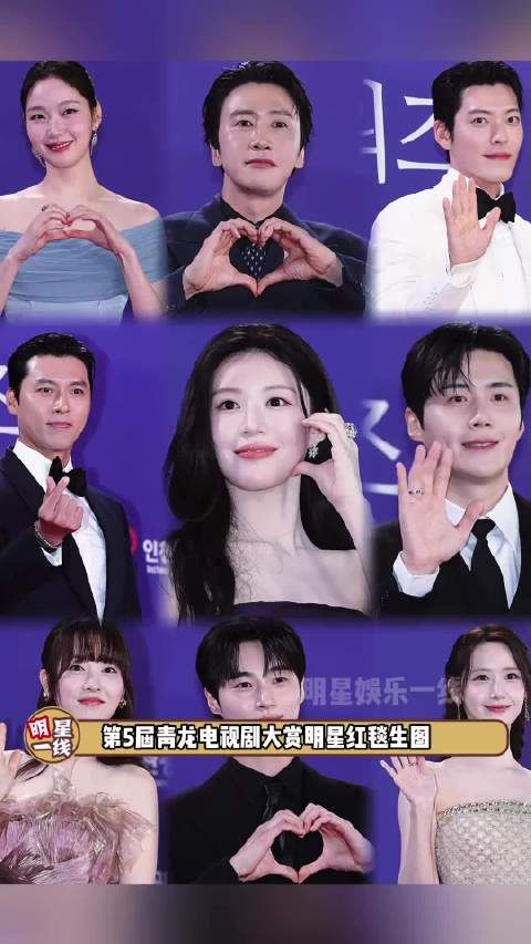 第5届青龙电视剧大赏红毯星光熠熠,韩星摆脱黑白灰礼服状态佳