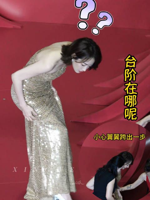 哈哈哈台阶在哪呢 宋茜千万工作到到我退休宋茜金色亮片长裙