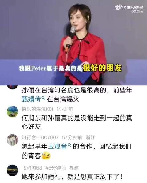 “2016年孙俪特意去台湾参加何润东婚礼，上台时的发言好真诚！ ”