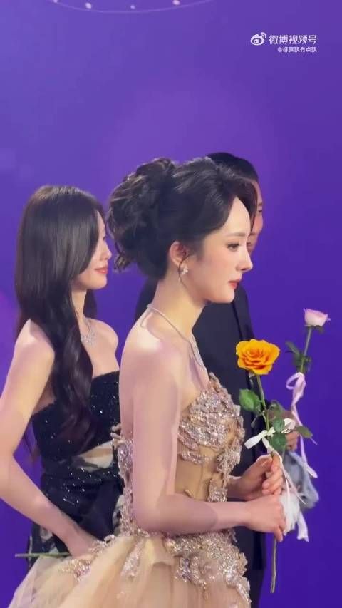 杨幂、刘诗诗红毯同框，谁懂刘诗诗回头望杨幂这一下，这两张绝美建模脸