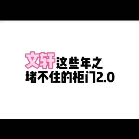 文轩堵不住的柜门2.0来袭，请查收