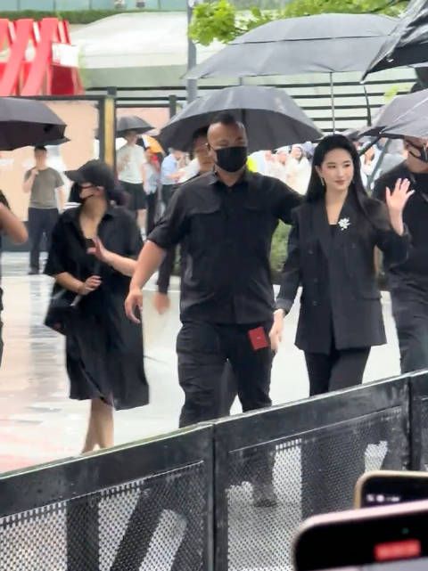 刘亦菲品牌线下活动,冒雨准时出现霸道总裁即视感!