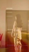 杨幂金色旗袍妆