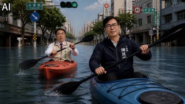 高雄市长陈其迈和台南市长黄伟哲终于可以一起划水了