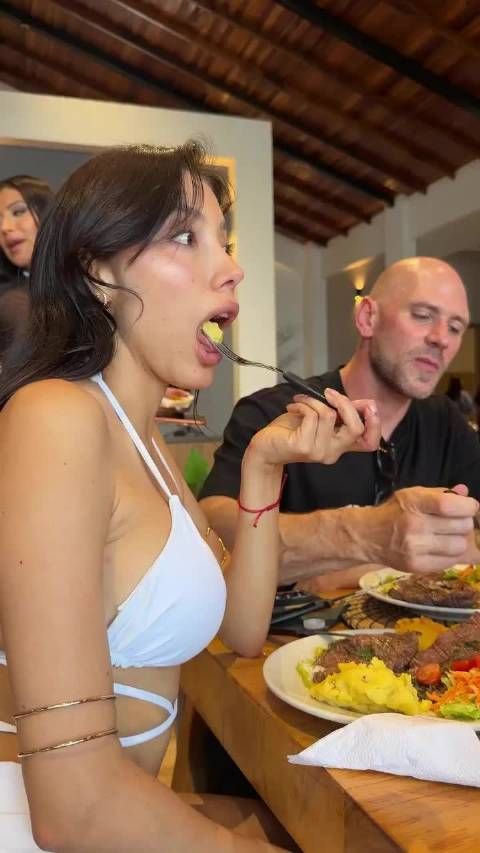 运动女孩的早餐