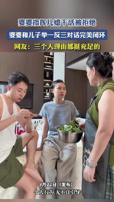 婆婆指挥儿媳被拒，儿子举一反三对话闭环