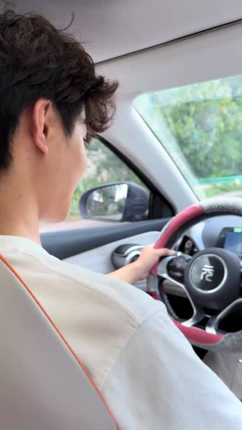 弟弟刚拿驾照,哥哥在旁边提醒注意事项