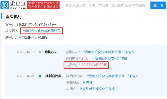 时悦文化被执行