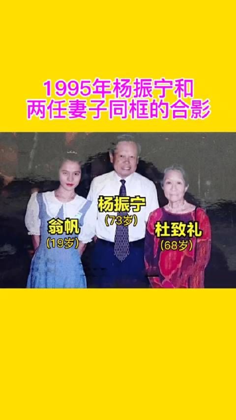 1995年，杨振宁和两任妻子同框的合影