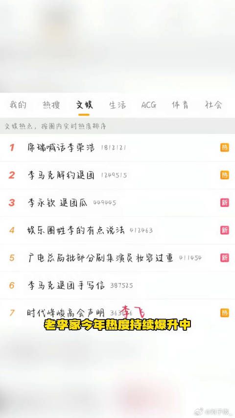 老李家今年杀疯了李楷灿 李飞 微博VC计划