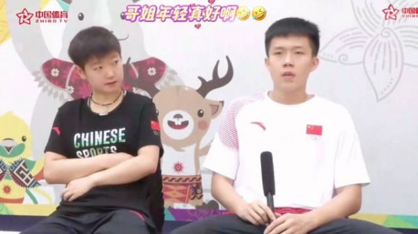 王楚钦孙颖莎亚运会团体赛前加油，重温昔日采访